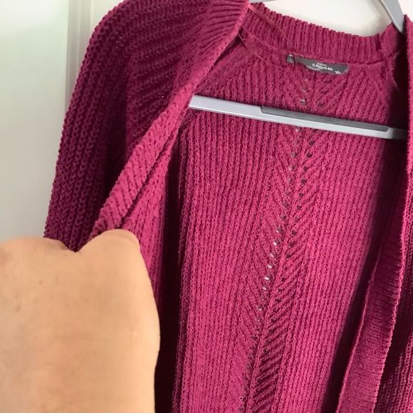 NWT New Member's Mark Chenille Cardigan Size XL, Dark Raspberry Color - Picture 8 of 14